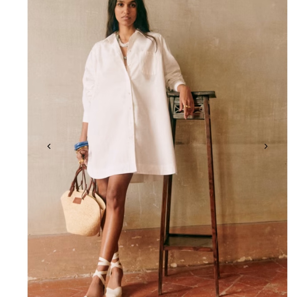 Sezane Maxine Shirt Dress. Organic cotton. Small